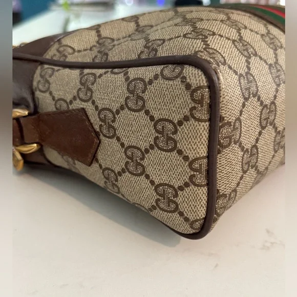 GUCCI Sherri Line GG Crossbody Ophedia Bag ~ Cloth & Leather PVC ~ VINTAGE - Picture 9 of 14